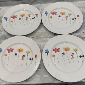 4 Royal Stafford Scattered Flowers Floral 11" Porcelain Dinner Plates Set of 4
